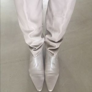 Zara slouchy grayish white boots 41
